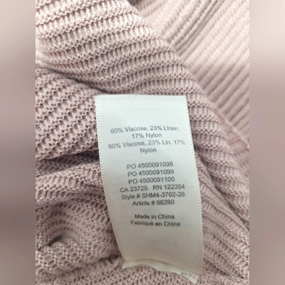 Aritzia Wilfred Coline Linen DolmanSleeve Ribbed Sweater In Dusty Pink, XXS - Picture 5 of 7